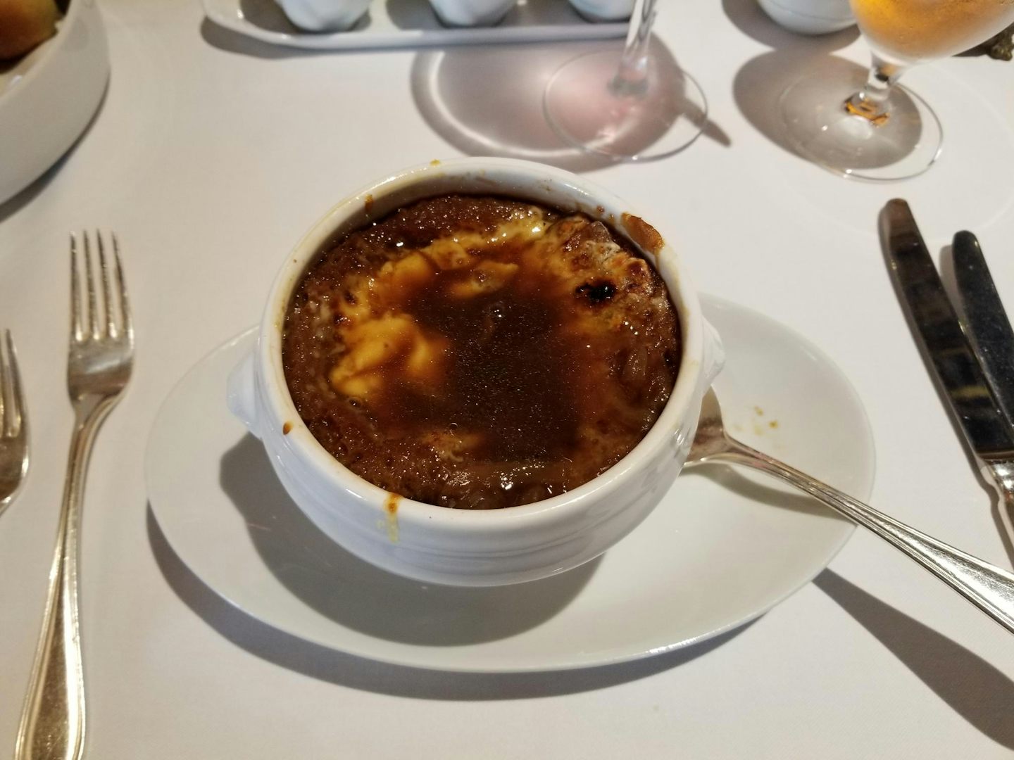 French Onion soup in the Steak house!
