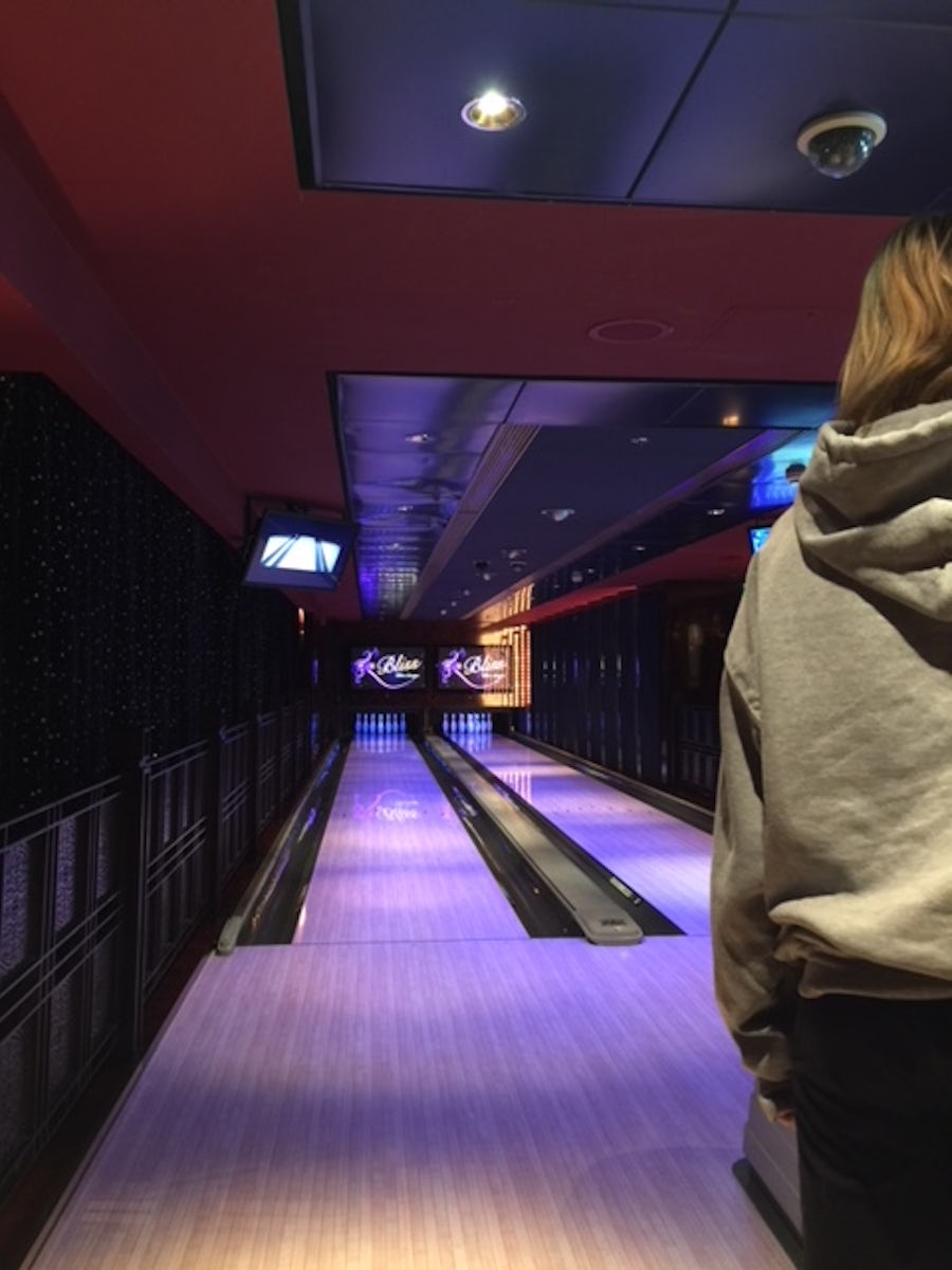 Bowling lanes in Bliss Lounge