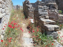 Delos ruins across from Mykonos