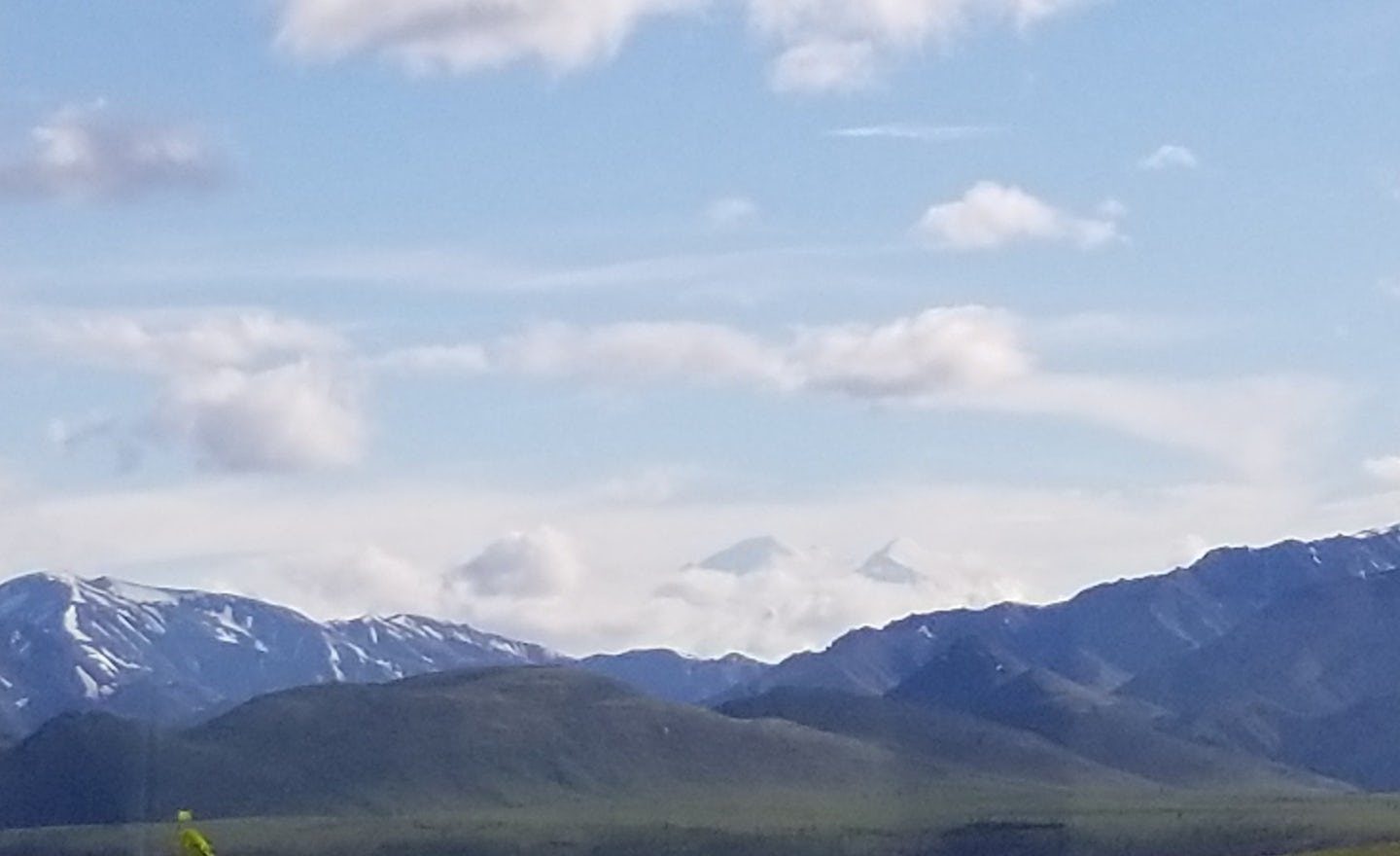 Denali peaks over the clouds. Only 30% get to see mountain.