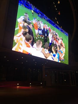 Football on big screen