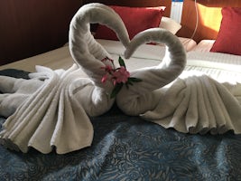 The staff made this beautiful swans for us