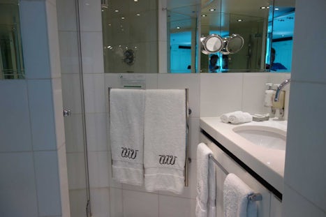 Stateroom 431 bathroom - heated towel bar!