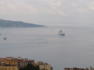 Anchored off Sorrento Italy.