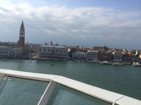 leaving Venice.. Do not forget to be on the top deck..this views were unfor