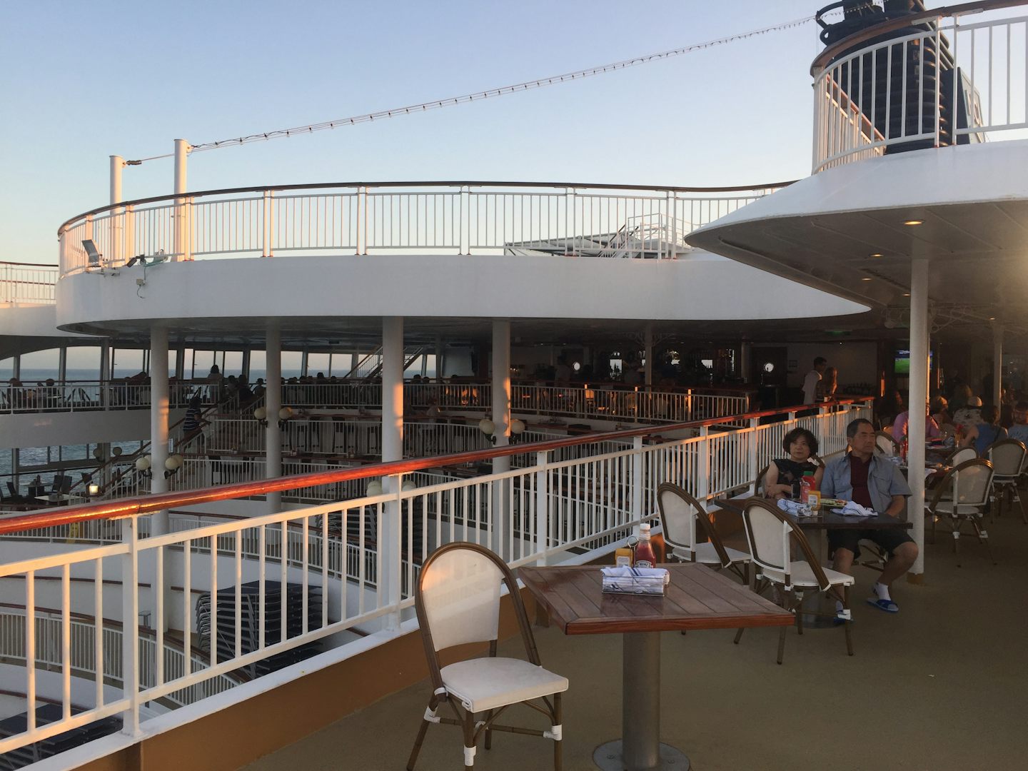 Outdoor bar and seating area on deck 12.  We ate many meals out here