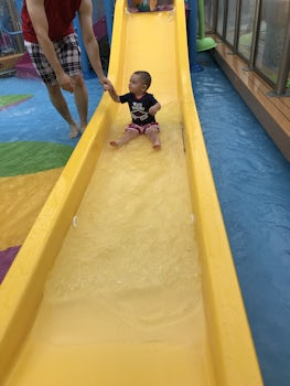 My grandson enjoying the kiddie slide