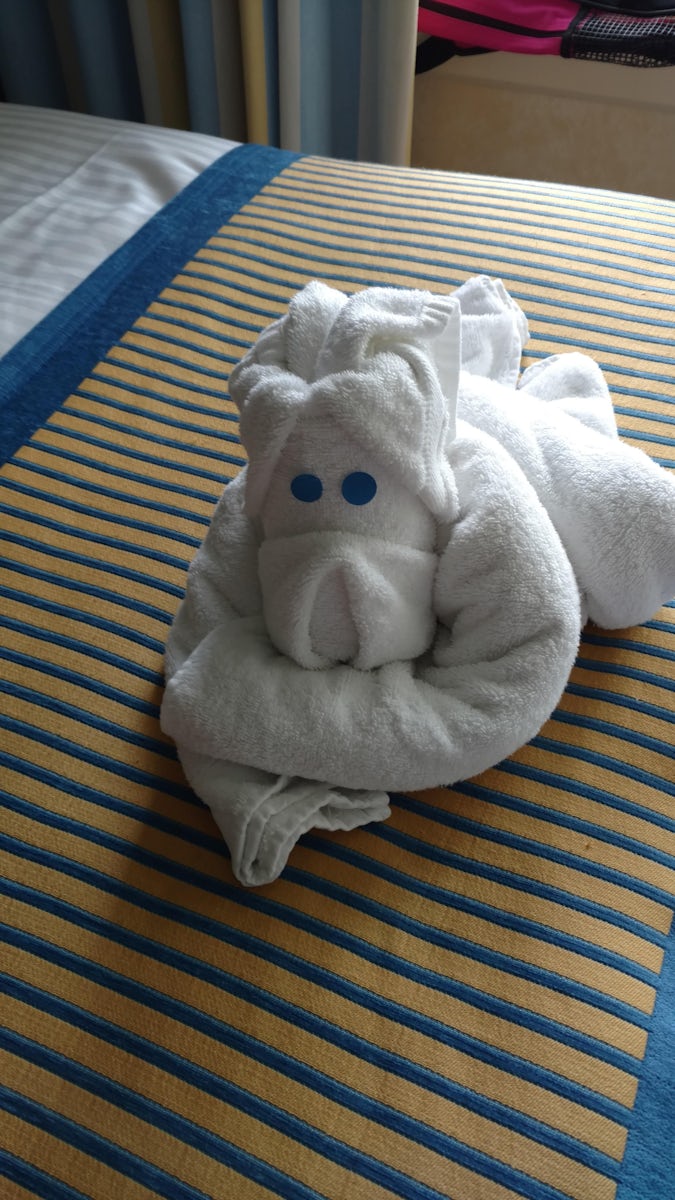 One of our towel creatures. Wayan our cabin steward was excellent!