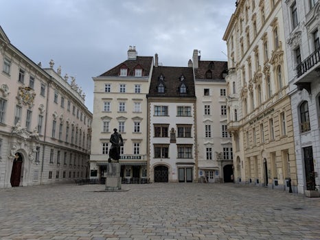 Judenplatz - center of Jewish Community in Middle Ages. A courtyard with no