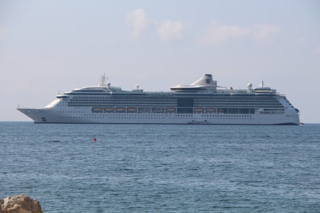 Here's the photo of our ship, taken from the beach in Cannes, France