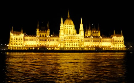 The evening cruise at Budapest was wonderful - so beautiful!