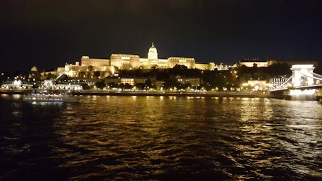Budapest from ship at night