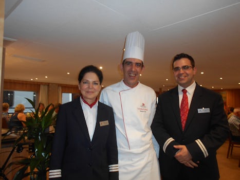 Hotel Manager Karoline Landa, Chef Leonidas Kritharas, and Maitre 'D Ti