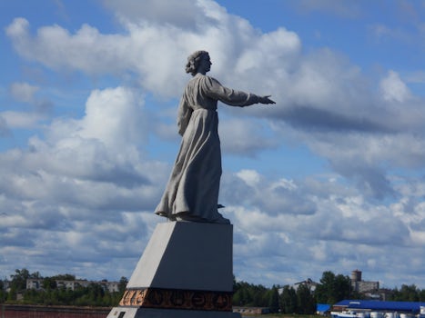 Mother Volga statue on the Volga River / Baltic Canal welcomed us to the Mo