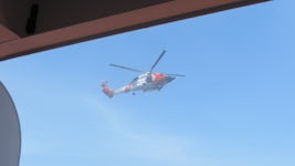 A US Coast Guard Helicopter came to the ship to evacuate a guest who was having a health emergency.