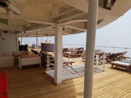 The Queens and Princess Grill Deck overlooked the pool at the back of the ship.