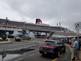 The QM2 at the Red Hook Brooklyn NY Port