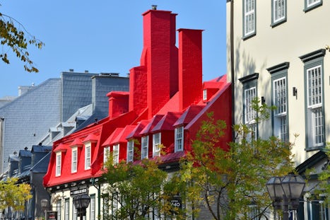 Decorative buildings in old Quebec