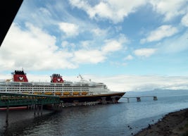 Disney Wonder docked at Icy Straight Point, Alaska