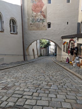 Cobblestone streets of Passau, Germany