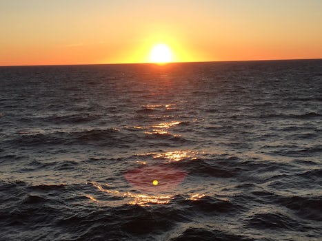 Late sunset in the North Sea.