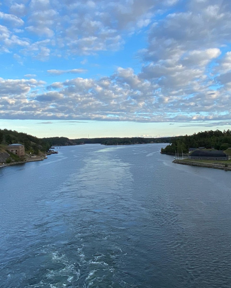 Scenic View of Stockholm Channel from Aft Balcony