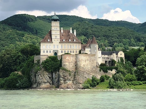 A Castle and village on the Danube in Austria.
