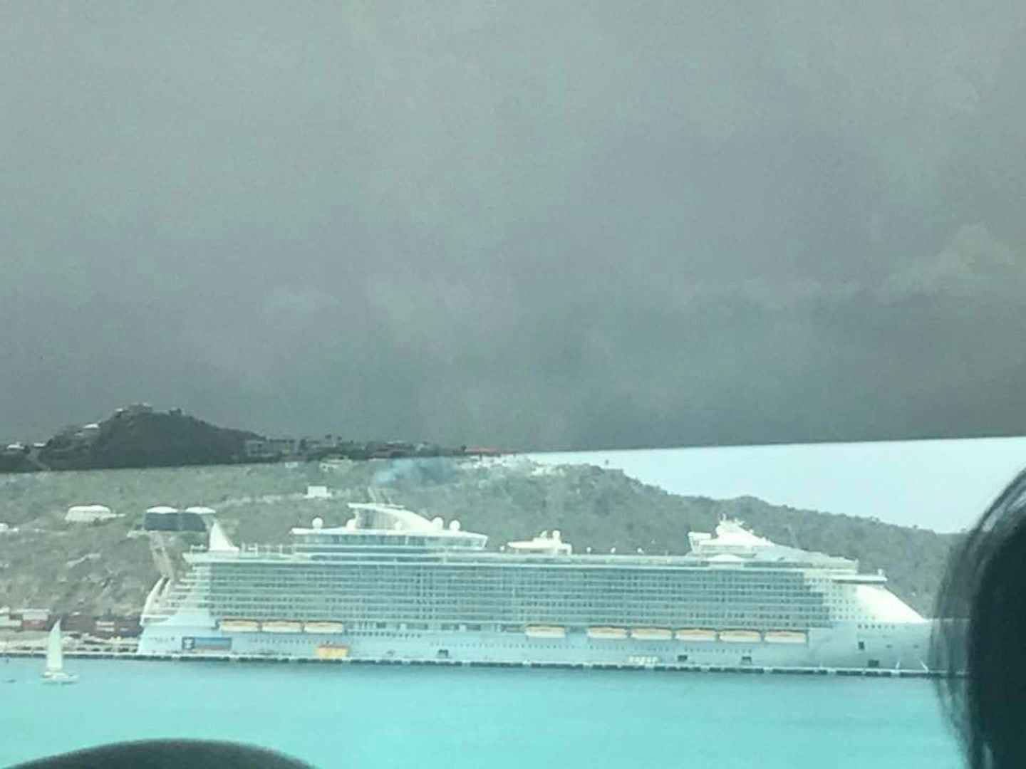A picture of our ship in St. Maarten taken as we went by on our tour bus.