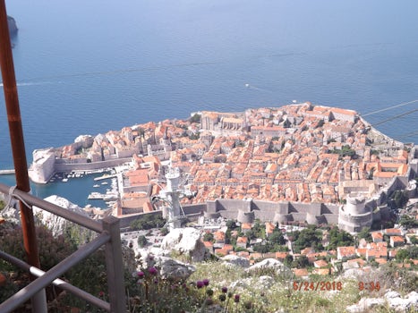 Looking down on Dubrovnik, Croatia from atop the cable car ride.