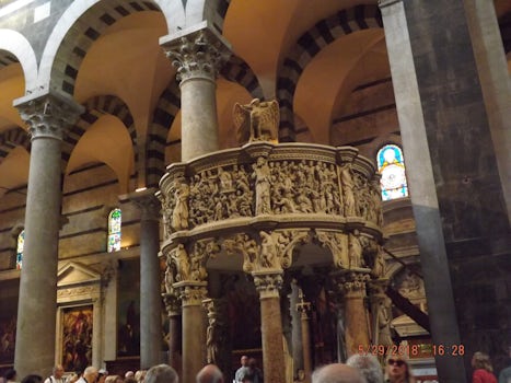 The pulpit in the cathedral at Pisa.