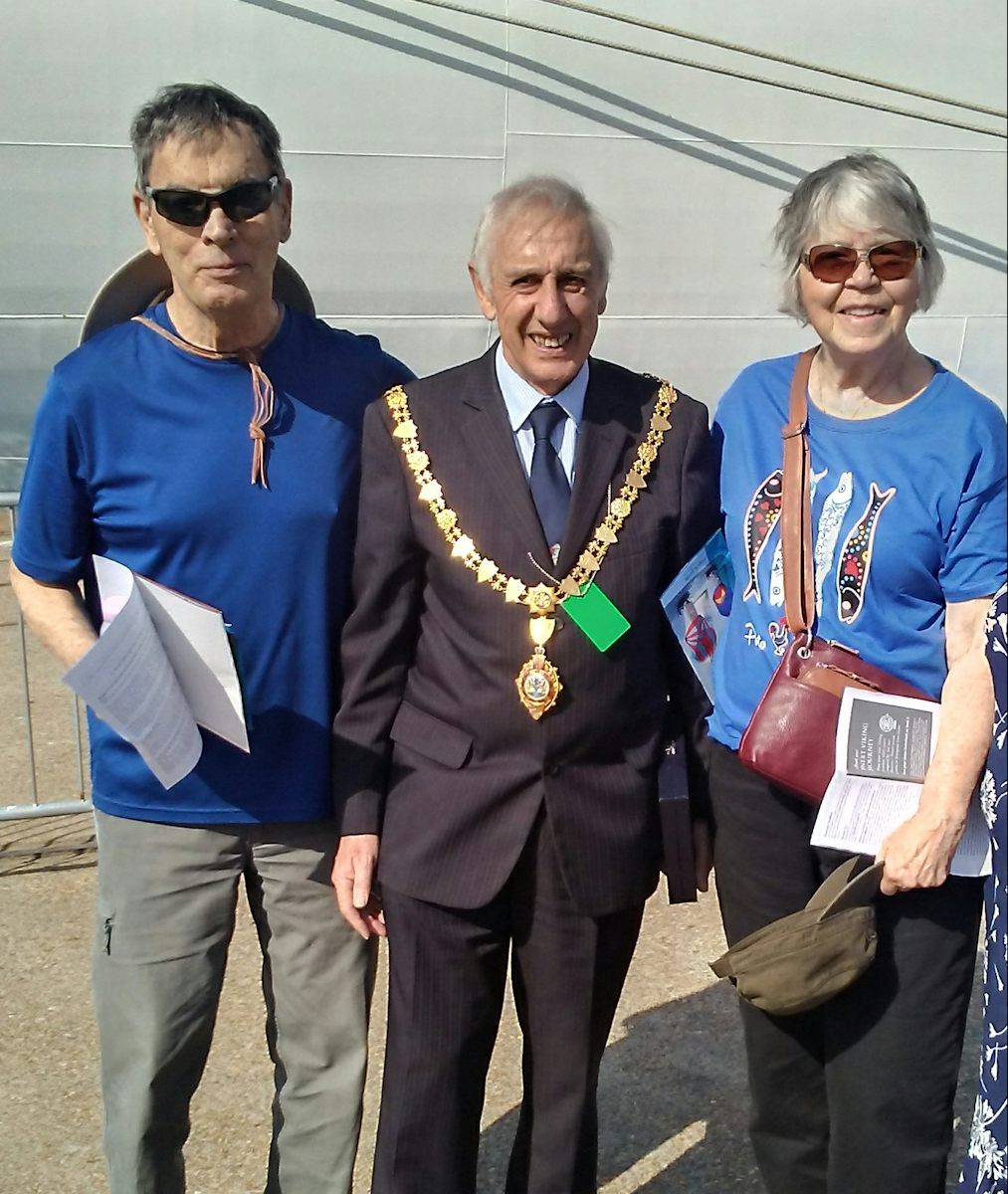 This is a picture of Jeff and Judy Rempala with the mayor of Porto, Portuga