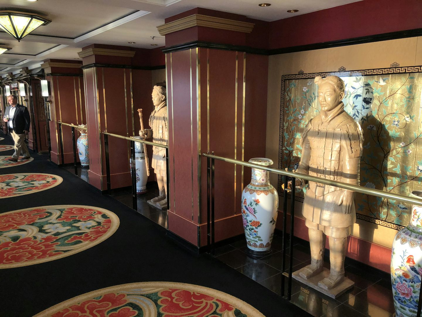 Old but well-kept statues from Star Cruises era.