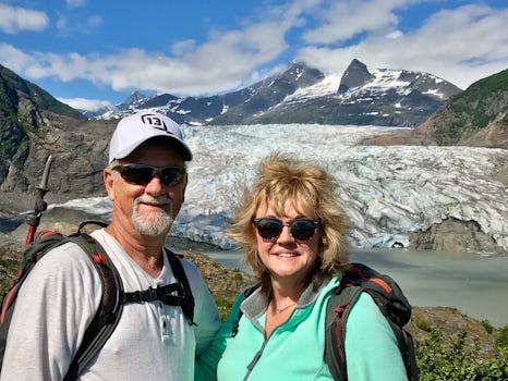 This is with the Mendenhall Glacier behind us after a 4-1/2 mile hike to it