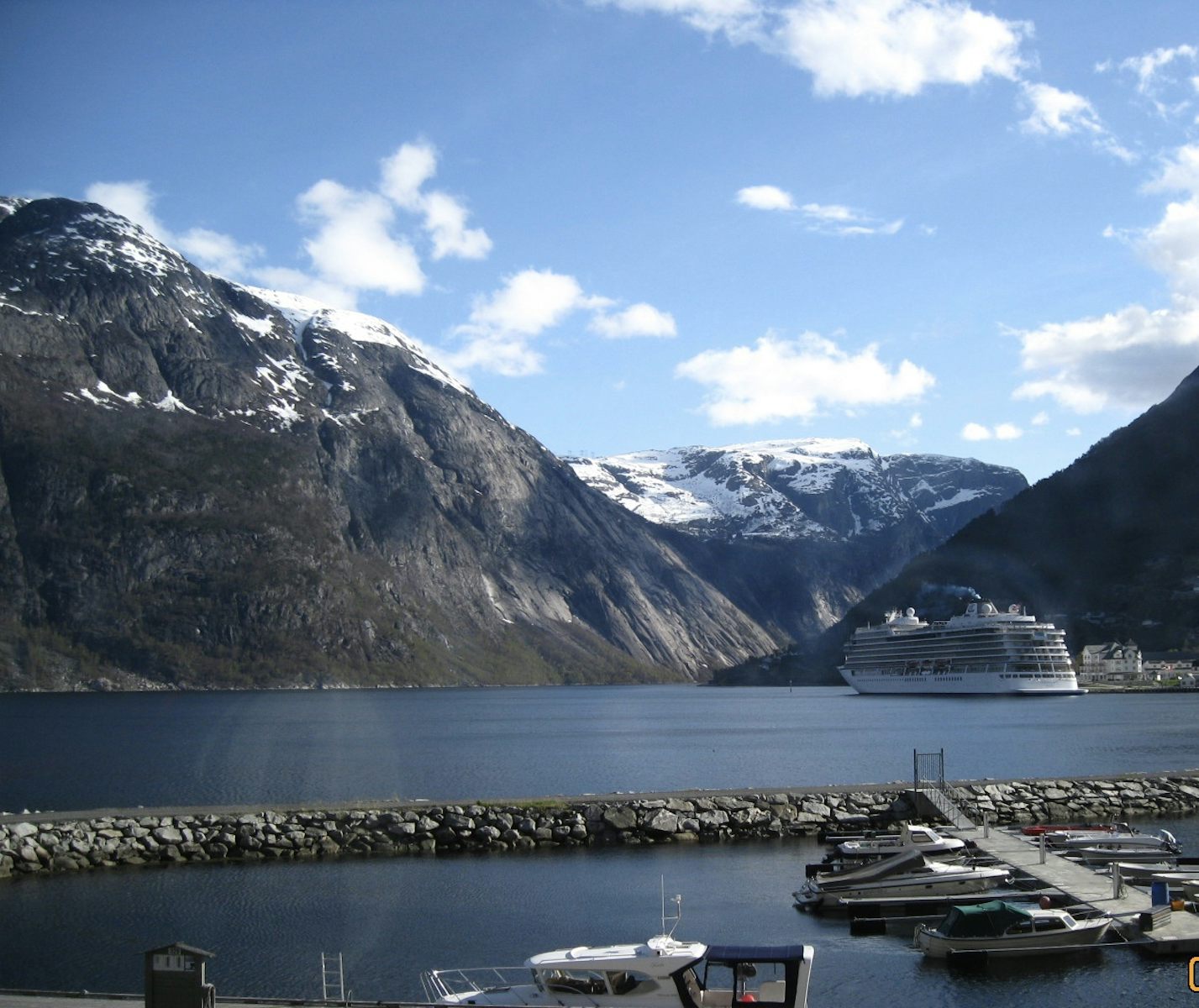 The Viking Sky docked in Eidfjord, Norway