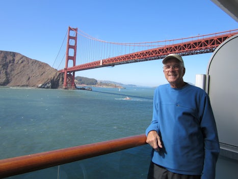 Sailing under the Golden Gate Bridge.