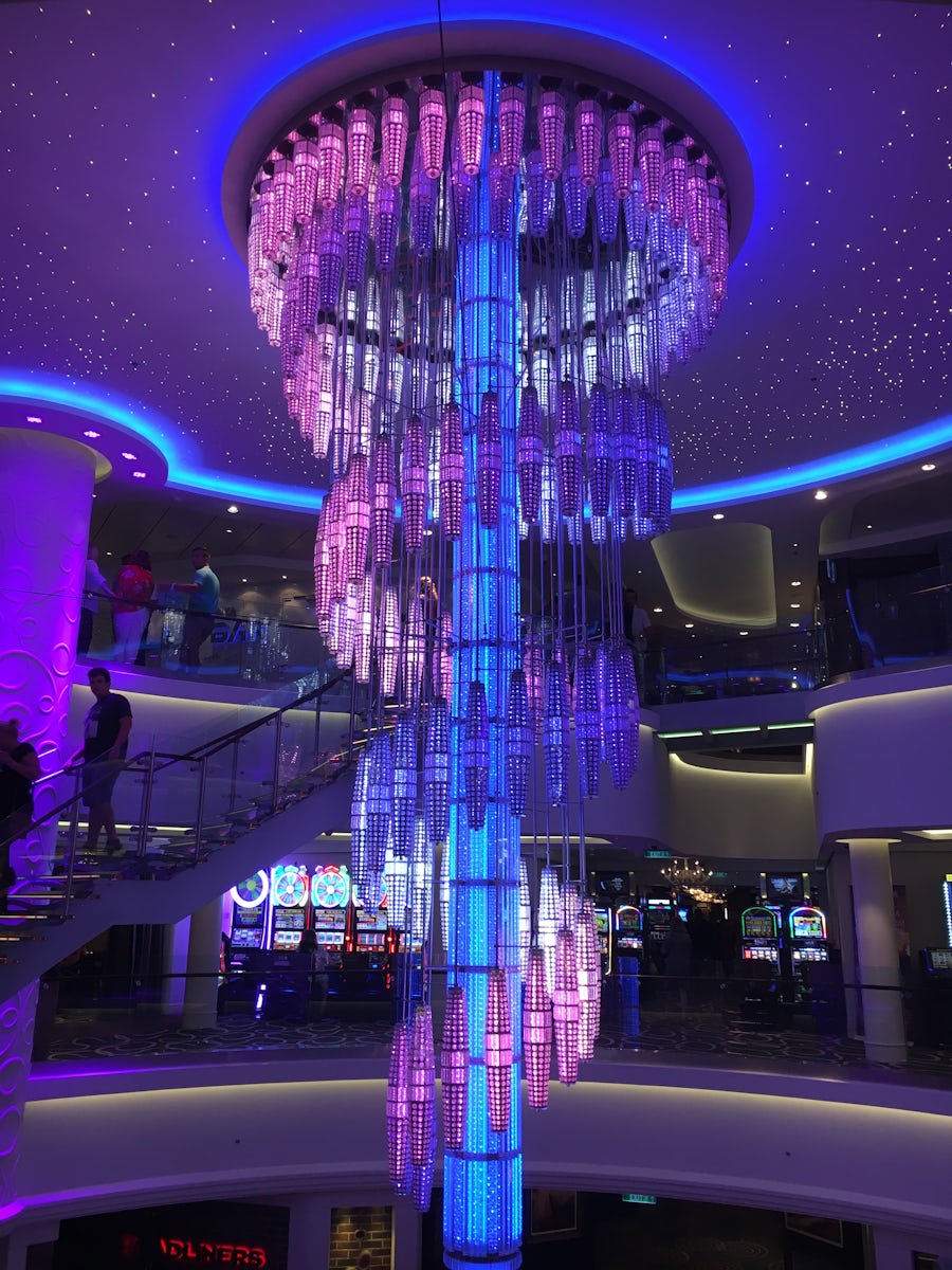 Beautiful chandelier in an area of the ship.