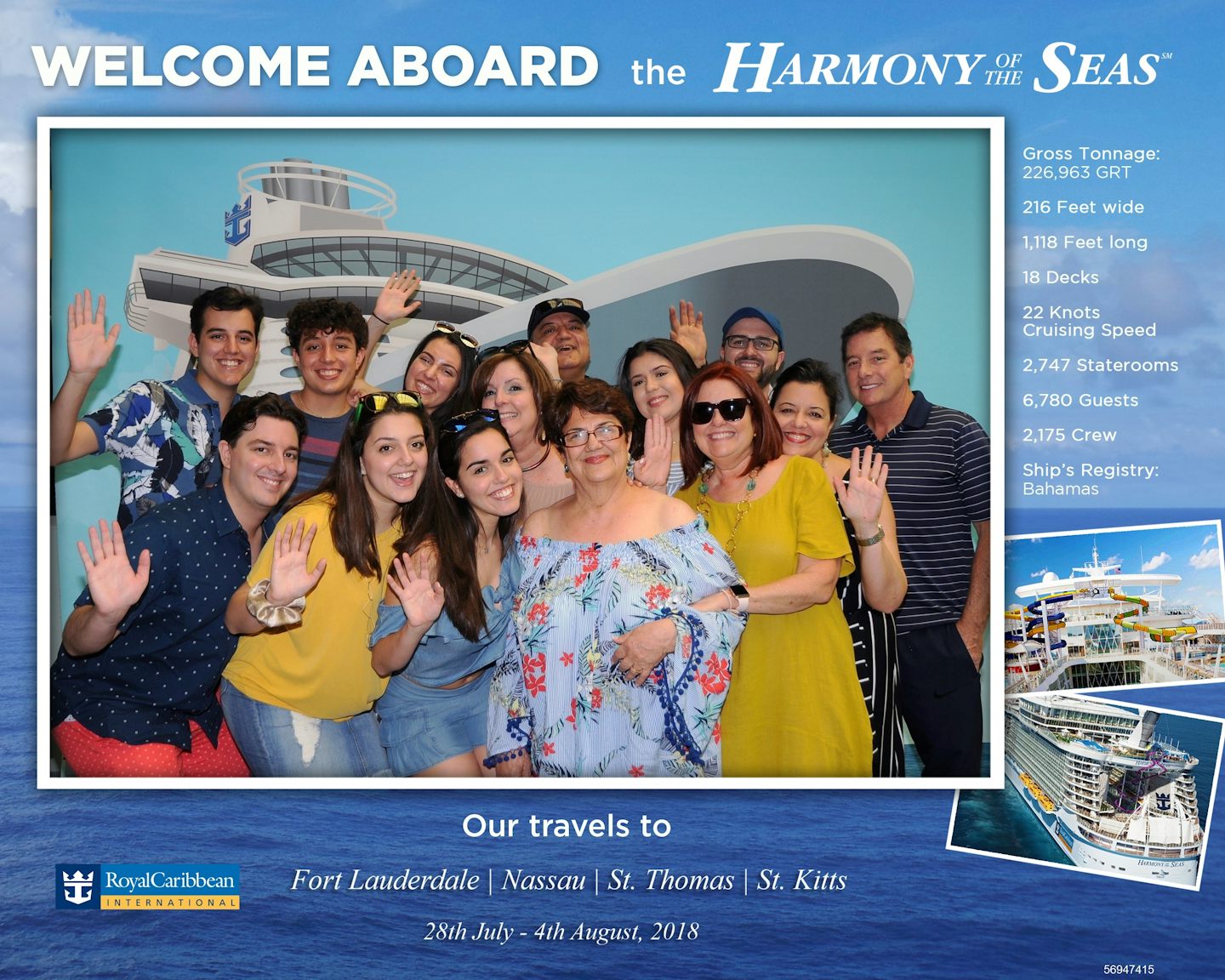 The MENACHE and WICHTERICH FAMILY ABOUT TO BOARD THE HARMONY OF THE SEAS CR