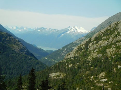 View of Skagway from the White Pass Scenic Rail way trip.