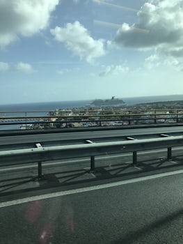 On top of the bridge at Curacao