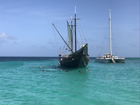 A Jolly Roger snorkeling in the same area we went to in Aruba