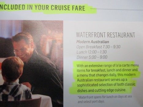 Supposedly shows what is included in your cruise fare foodwise.