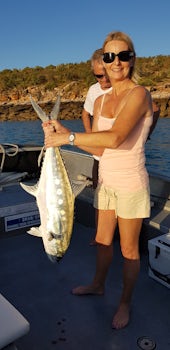 Golden Trevally that I caught. I wasn't into fishing before the cruise