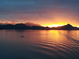 Sunset a couple of hours after leaving Ketchikan