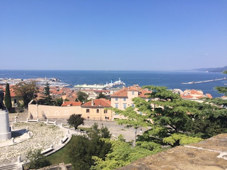 View of the Port and ship from the castle in TRIESTE