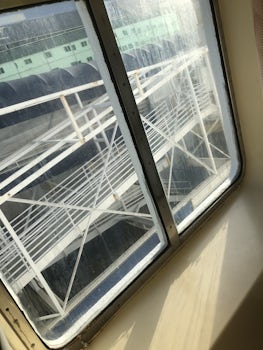 Dirty cabin window