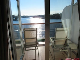View of balcony from cabin