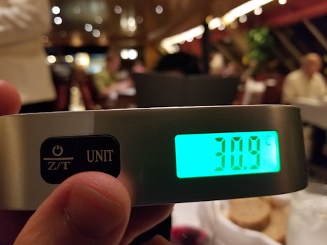 Temperature of 90 degrees in the dining room.