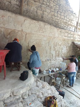 Restoration at Dzibanche's ruins