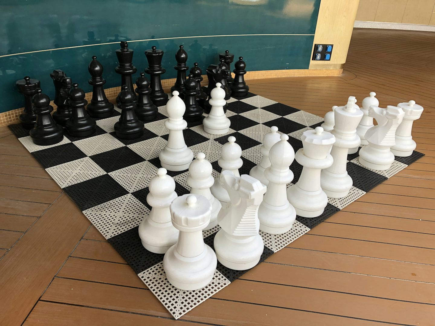 Chessboard poolside