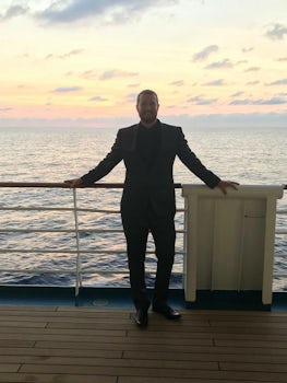 Formal night at sunset on deck